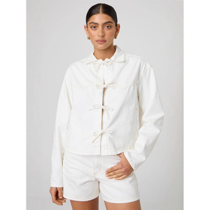 Chaqueta vaquera a rayas informal europea y americana directa de fábrica para mujer abrigo suelto transfronterizo - Product Image 1