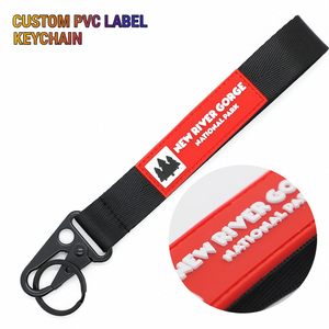 Customized Logo Eco-Friendly Promotional Gift Short Lanyards Brand Rubber Label Nylon Wristband Keychain Tactical Carabiner
