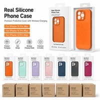 Casing HP iPhone 15 14 13 Pro Max dari Silikon Solid Berkualitas, Pelindung Premium dengan Pengisian Daya Nirkabel