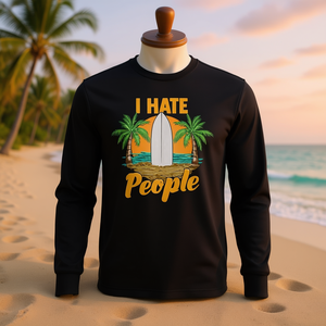 T-shirt a maniche lunghe I Hate People Beach Vacation - Product Image 3