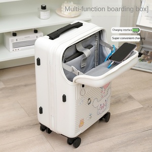<span class=keywords><strong>Valise</strong></span> de voyage à roulettes unisexe 20 pouces durable et étanche avec roulettes universelles pivotantes avant ouvertes style cartoon - Product Image 2