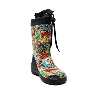 <span class=keywords><strong>Botas</strong></span> <span class=keywords><strong>de</strong></span> Lluvia Ligeras <span class=keywords><strong>de</strong></span> Goma Natural para Niños, con Estampado <span class=keywords><strong>de</strong></span> Fútbol, Cuello con Cordón, Impermeables, Tipo Wellington, OEM ODM - Product Image 1