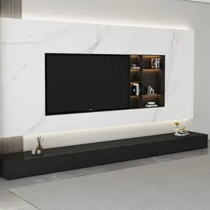 현대적인 디자인 맞춤형 호텔 가구 흑단 마무리 거실 용 블랙 TV 캐비닛