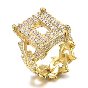 <strong>UK</strong> Grime Culture Inspired <strong>Rings</strong> Hip-hop New Copper Inlaid Zircon Inlaid Zircon <strong>Men's</strong> <strong>Ring</strong> Full-Zircon <strong>Ring</strong> <strong>for</strong> <strong>Man</strong> Rapper - Product Image 1