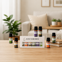 Ensemble de 6 bouteilles d'huiles essentielles 100% pures et naturelles pressées à froid, lavande, menthe poivrée, citron, eucalyptus, orange, romarin, pour diffuseur
