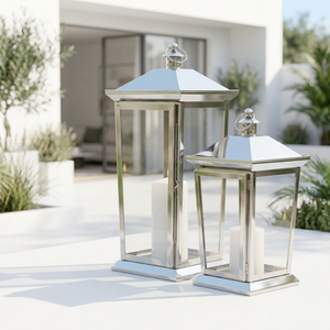 Faroles de Metal Estilo Cónico para Velas, en Acero Inoxidable, para Decoración del Hogar y Patio, de Fabricantes - Product Image 1