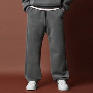 Conjunto de 2 Piezas de Sudadera Holgada Personalizada con Logotipo Bordado, Color Gris Oscuro, Sudadera con Capucha y Bolsillo Tipo Canguro, Pantalones Deportivos con Entrepierna Baja - Product Image 6