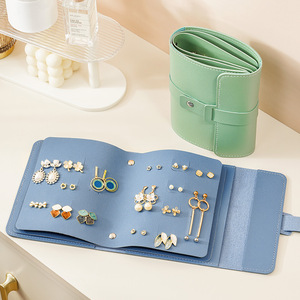 Creative Book Style <b>Earring</b> Storage Bag With Multiple Functions Portable Travel Jewelry Storage Fresh Colors to Choose From - Product Image 2