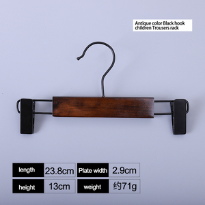 Gỗ Clip Hangers Retro Đen Gỗ Quần Móc Áo Với Clip Cho Cửa Hàng May Mặc - Product Image 6