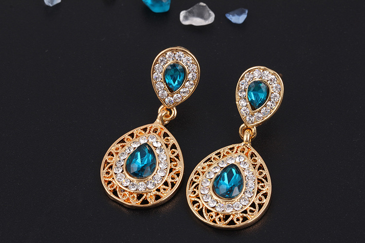 jewelry set 18k gold red ruby heart