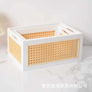Rattan <b>Storage</b> <b>Basket</b> Rectangle Eco-Friendly For Home Organization And <b>Toy</b> <b>Storage</b> - Product Image 3
