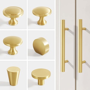 Nordic Minimalist Solid Brass Cabinet Pulls Single Hole Durable Kitchen Gold <strong>Knobs</strong> for Drawer Wardrobe Furniture Hardware - Product Image 2