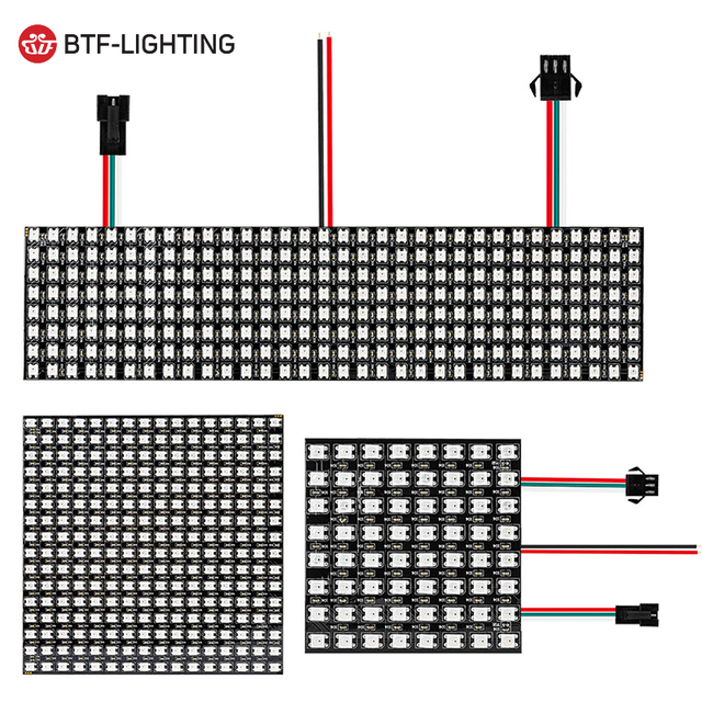 Large Wholesale Led Panel 8x8 8x32 16x16cm 256 Pixels 5V WS2812B Spliceable Programmable Led Matrix Panel Light