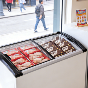 Congelador Comercial con <span class=keywords><strong>Puerta</strong></span> <span class=keywords><strong>de</strong></span> Vidrio Curvo, <span class=keywords><strong>Vitrina</strong></span> Exhibidora para Helados - Product Image 6