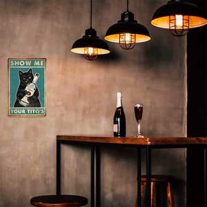 Lustiges 'Show Me Your Tito's' Schwarzes Poster Männerhöhle-Schild Vintage Bar-Schild Wanddekoration Aluminium-Druck 30,5 cm x 20,3 cm - Product Image 4