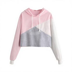 Sudadera Corta con Capucha para Mujer, Diseño Casual de Invierno, Resistente al Viento, con Logotipo Frontal, Ecológica, de Algodón de Alta Calidad - Product Image 1