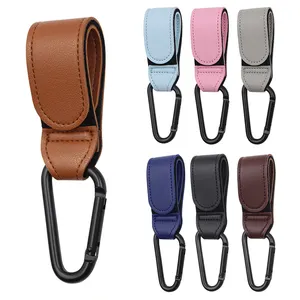 Leather Style Stroller Hooks Stroller Clips for Bags Rotatable Cart Organizer Pram Hook Stroller