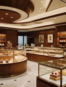 Vitrine/Comptoir en Fer et Bois pour Présentation de Pains, Pâtisseries et Gâteaux avec Éclairage pour Centres Commerciaux et Boulangeries - Product Image 4