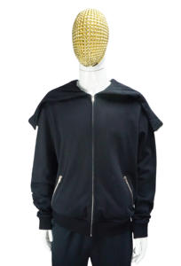 Sudadera con capucha y cremallera sin cordones para hombre, diseño OEM HG372, estilo Y2K, oversize, con logo personalizado, para invierno, estilo urbano, con estampado de tiburón. - Product Image 2