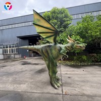 Costume de dragon occidental réaliste taille réelle, mascotte de dragon fantastique pour la décoration de parcs à thème et d'événements d'Halloween