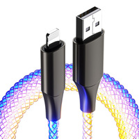 Câble de données Micro USB en alliage d'aluminium tressé avec lumière RGB fluide, USB3.0 PD Type-C, charge rapide, pour imprimante