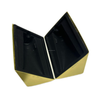 Boîte cadeau personnalisée en papier kraft à clapet, écologique, avec doublure noire et gaufrage offset pour bijoux/cosmétiques/petits cadeaux
