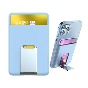 Ahastyle 업그레이드 강한 자기 스티커 지갑 케이스 실리콘 카드 홀더 전화 카드 지갑 12 아이폰 13 시리즈