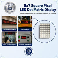 Pantalla LED Profesional de Matriz de Puntos 5x7 Píxeles Cuadrados, Módulo de Caracteres Estándar para Unidades de Visualización de Relojes Digitales