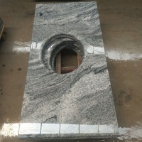Haute qualité argent gris granit blanc vague fantaisie gris carreaux comptoirs escaliers