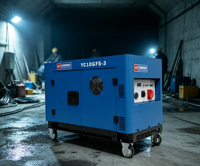 Groupe électrogène diesel silencieux 0 kW, 11 kW max, moteur V-Twin 997 cm³ YC10GFS-3, portable, AVR, grand réservoir 25 L, 230 V 400 V 50 Hz