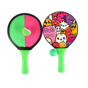 SCVIBE Ensemble de raquettes de plage 2-en-1 à double fonction : <span class=keywords><strong>Tennis</strong></span> de plage et jeu de capture inversée, Raquette personnalisée en MDF 32,5x18,5cm - Product Image 1