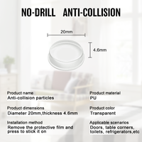 Lot de 12 tampons anti-collision transparents en PU autocollants, pare-chocs pour poignées de porte, meubles, tables, réfrigérateurs et murs