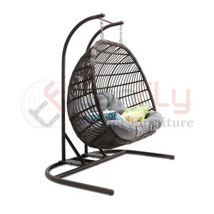 Nouveau design de causeuse <span class=keywords><strong>suspendue</strong></span> en rotin et osier Chaise pivotante en osier <span class=keywords><strong>suspendue</strong></span> Chaise en rotin de <span class=keywords><strong>jardin</strong></span> - Product Image 2