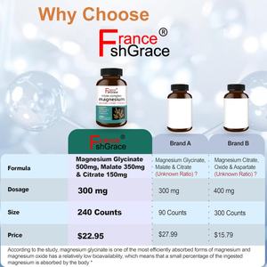 Magnésium Triple Complexe de Haute Qualité 240 Capsules avec Glycinate pour Soutenir la Santé des Muscles et des Nerfs Capsules de Magnésium Triple Complexe - Product Image 2