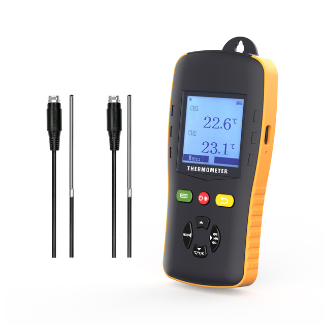 High Precision Temperature Recorder Thermocouple Thermometer Industrial Universal 2-Channel Thermometer