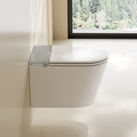 WC Suspendu Intelligent S032 avec Citerne Encastrée Allongée, Siphon en P/S, Design Mural Compact et Efficace pour Salles de Bain au Royaume-Uni et en Europe