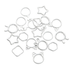 Gold Alloy Mixed Shape <b>Ring</b> Findings For DIY Jewelry Making 10pcs - Product Image 3