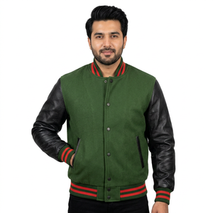 Custom Embroidery Varsity Winter <b>Jacket</b> Bomber Letterman College <b>Baseball</b> <b>Jacket</b> <b>Mens</b> Casual Outerwear - Product Image 1