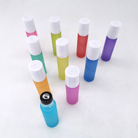 Flacon à bille en verre rechargeable vide, couleurs pastel, format voyage, 10 ml, pour emballage d'huile