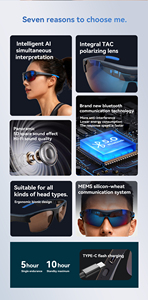 Occhiali Smart Aurora Sound HY03 con Traduttore AI in Tempo Reale, Audio Open-Ear Wireless, Protezione UV, Impermeabilità IPX-4, Batteria da 100mAh - Product Image 3