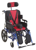 Chaise roulante médicale à vente chaude, en alliage d'aluminium, pour paralysie cérébrale, avec siège confortable pour personnes handicapées