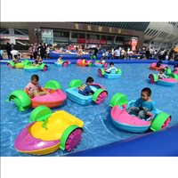 Équipement de jeux aquatiques QIQU, charge maximale 20 kg, matériau HDPE vierge pour piscine et parc aquatique, mini-bateau à pagaies manuel pour enfants