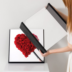 Caja de flores para <span class=keywords><strong>el</strong></span> Día de San Valentín, espejo acrílico, caja de <span class=keywords><strong>amor</strong></span>, regalo, esponja, flor, barro, acrílico, Corazón - Product Image 3