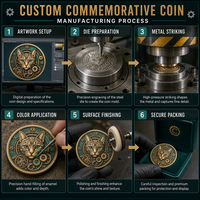 Koin Peringatan 3D Relief Tinggi Kustom Grosir, Koin Tantangan Kucing Mekanik Steampunk, Hadiah Suvenir Pabrik OEM ODM