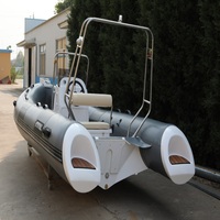 Offre Spéciale 520cm Luxe RIB 520 Deep V Hypalon Pêche Rigide Gonflable Nervure Bateau Avec Moteur