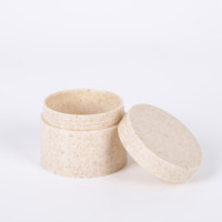 Pot cosmétique biodégradable en paille de blé, écologique, pour crème contour des yeux et baume hydratant, pot vide naturel et durable