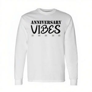 Camiseta de manga larga Anniversary Vibes para bodas, matrimonios, celebraciones de amistad - Product Image 2
