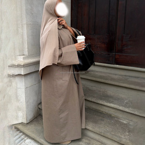 윌슨 패션 2026 긴 소매 버튼과 포켓이 있는 단정한 무슬림 여성 이슬람 의류 모든 계절 및 모든 행사에 적합 - Product Image 1