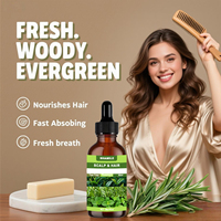 Minyak Rambut Herbal Mint Label Pribadi 30ml Perawatan Kulit Kepala Minyak Pelembut Bernutrisi untuk Rambut Rusak Kering Keriting OEM Grosir