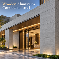 Panneau composite bois-aluminium revêtu de PVDF, motif bambou, 4 mm, pour revêtement de façade aspect bois